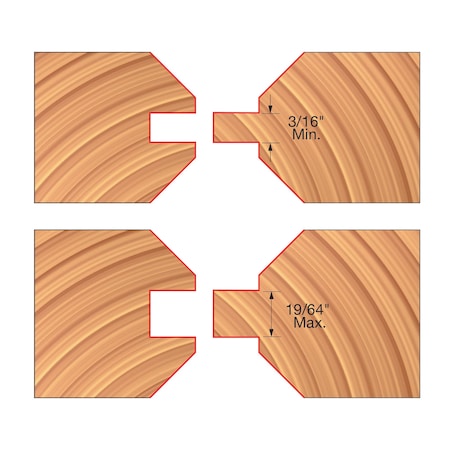 Freud 4-1/8in. x 31/32in. -1-5/64in. x 1-1/4in. V-Paneling Cutter Sets UP190-IC