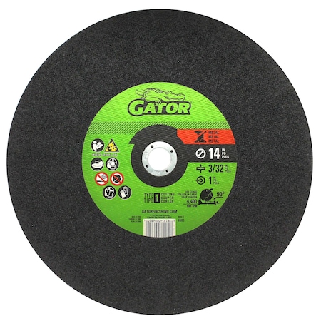 Gator Finishing 14 in. X 3/32 in. X 1 in. Metal Cut-Off Wheel, Type 1 9685