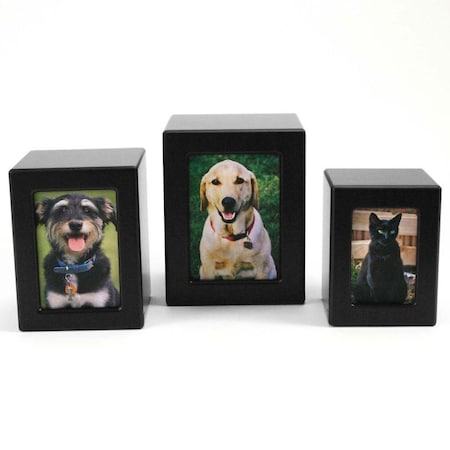 Jorgensen Laboratories Jorvet Black Finish MDF Photo Box Urn, Small J0316PFS