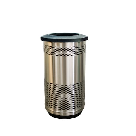 Witt Industries Outdoor Stainless Steel Perforated Receptacle with Flat Top SC35P-01-SS-FT