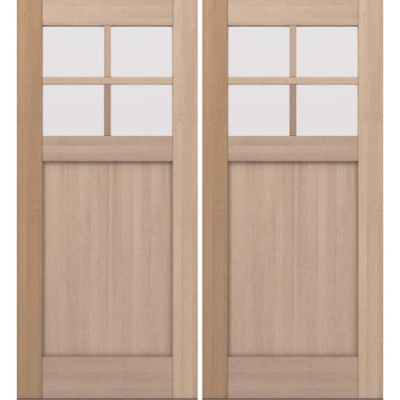 Doornmore CRF-P1G4, 74.5" x 82" ( 2x36" Door) Right Hand, Mahogany SDL 4 Lite Exterior Door CRF-P1G4-SW-3680_2_RI
