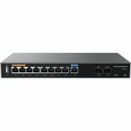 Grandstream 2x SFP, 9x GbE, all ports LAN or WAN configurable, 1x PoE-In, PoE-Out, 2.2Gbps NAT routing, 60K GWN7003