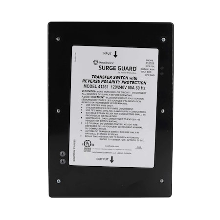 Southwire TRANSFER SWITCHES AND PANELS RV Transfer Power Between Shore And RV Generator Automatic 120 240 V 41261-011