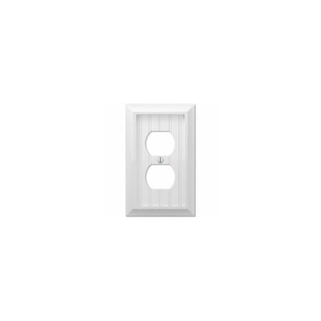 Amerelle Cottage Wall Plate, Faux White Wood, 1 Duplex 279DW