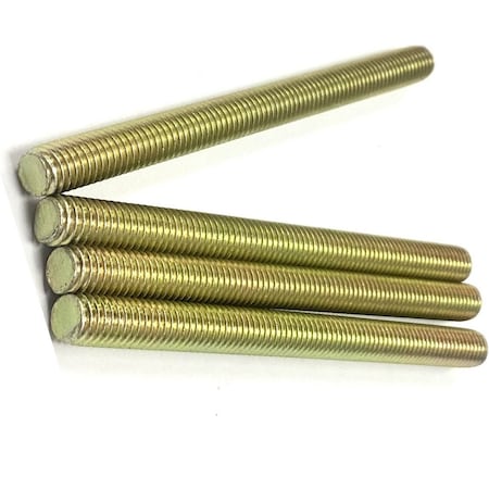 Zmg Fasteners Plus 1/4 - 20 X 12" FULLY THREADED STRAIGHT ROD SAE GR 8 J429 ZINC TRIVALENT YELLOW 2045942