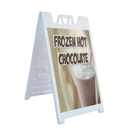 Signmission Frozen Hot Chocolate, A-Frame & 2 Sign Inserts, Heavy-Duty Plastic Frame SBHD-C-2436-Frozen Hot Chocolate