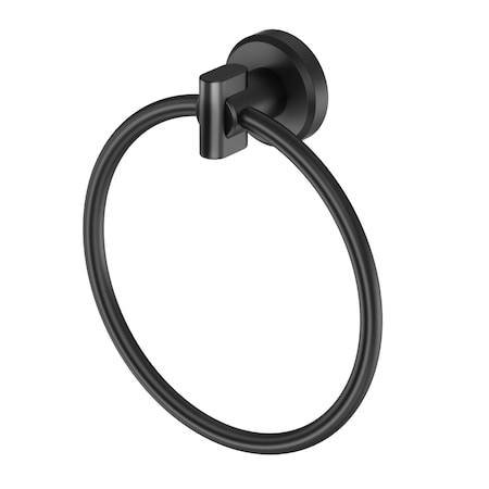 Gatco Locke Towel Ring, Matte Black 5452MX