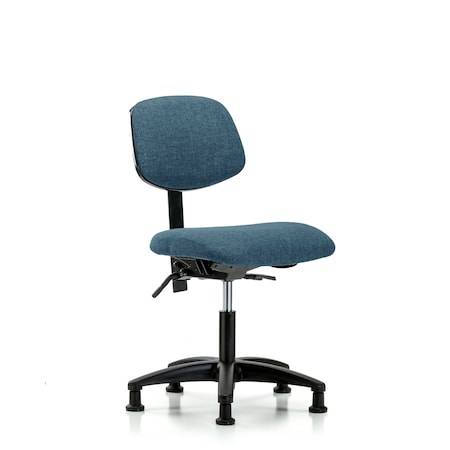 Blue Ridge Ergonomics Desk Chair Desk Chair, Fabric, Glides, Blu, No Arms, 19" to 24" Height, Fabric, Blue BR-FDHCH-RG-T0-A0-RG-F43