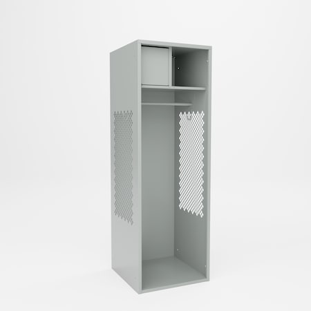 Pucel Athletic Gear Locker, 24 in W x 72 in H x 24 in D, Top Cabinet, Gray GL-2472-24-T