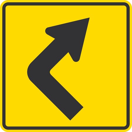 Lyle W1-1R, Right Turn Symbol, 36x36, Engineer Grade, Yellow G-16139-EG_36x36