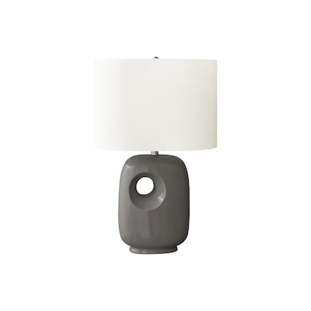 Monarch Specialties Lighting, 26"h, Table Lamp, Dark Grey Ceramic, Ivory / Cream Shade, Contemporary I 9674