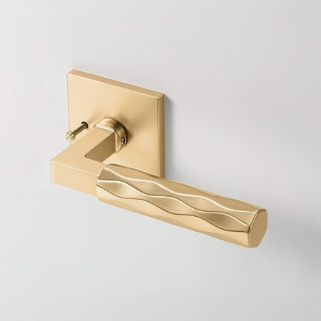 Mcbowery Hailey Champagne Gold Bed/Bath Door Handle, Square Rosette, Concealed Screws (Privacy) 202PVGD