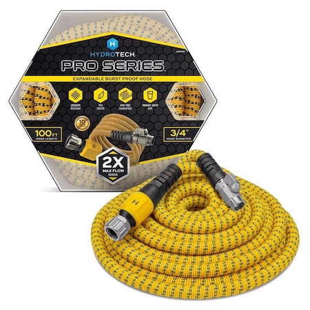 Hydrotech ProSeries 3/4 in. D X 100 ft. L Heavy Duty Professional Grade Expandable Flexible Garden H 5560C3