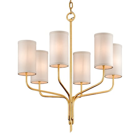 Troy Lighting Juniper 6 Light Chandelier 25.5 In. Gold Leaf F6166-GL