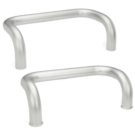 J.W. Winco Pull Handle, Silver, Stainless Steel 426.6-20-200-A