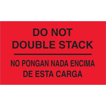 Tape Logic Tape Logic Bilingual Labels, "No Pongan Nada Encima De Esta Carga", 3" x 5", Fluorescent Red, 500/Roll DL3051