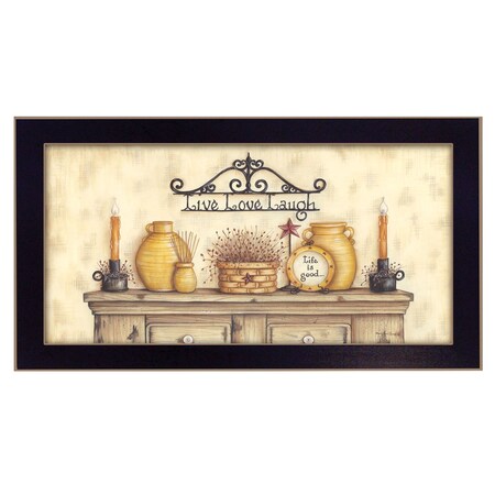 Homeroots Live Love Laugh Black Framed Print Wall Art 405276