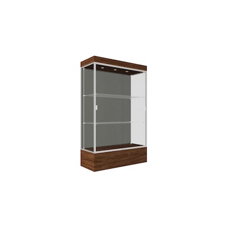 Ghent 76''H x 48''W x 20''D Edge Display Case 12'' Base w/ Slate Back & Satin Frame 94LFSL-SN-WNH