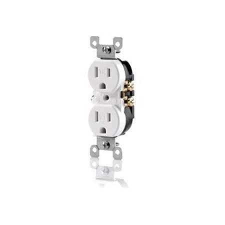 Leviton Tamper-Resistant Duplex Receptacle, 15 Amp, 125 Volt T5320-W