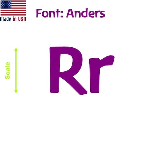Aacc Self-Adhesive Vinyl Letter: R, Scale: 50 cm. Color: Purple Font: Anders by, 4PK AACC-Anders-UR-Purple-M50x4