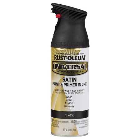 Universal 12 Oz Rust-Oleum Brands Black Enamel Spray Paint, Satin 245197