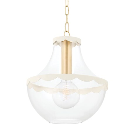 Mitzi Alaina 1 Light Pendant 26 In. Aged Brass H668701L-AGB/SCR