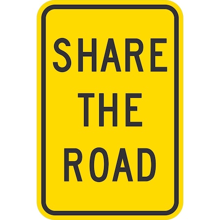 Lyle Share the Road, 12x18, High Intensity Prismatic, Yellow G-4362-HI_12x18