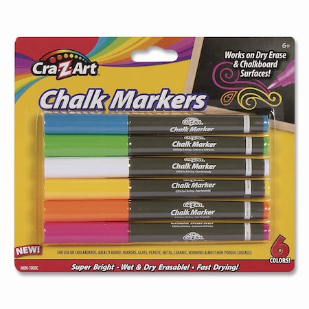 Cra-Z-Art Chalk Markers, Assorted Colors, 6PK 10873-24