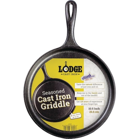 Lodge 10.5'' Dia. Cast Iron Griddle L9OG3