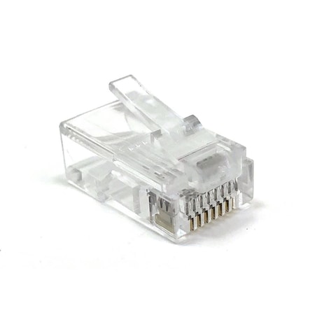 Micro Connectors Cat 5e 24AWG RJ 45 Modular Plug, Clear, 50PK C20-088L5-50