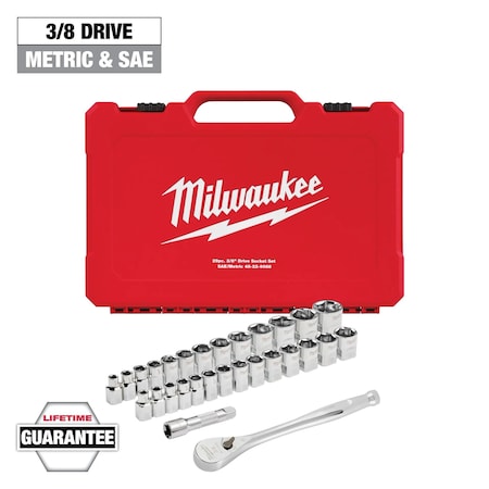 Milwaukee Tool Twenty Nine pc Ratchet and Socket Set 48-22-9088