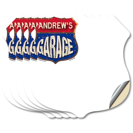 Signmission Andrew's Garage, 6 inch X 6 inch, Vinyl Decal, 5PK SHI-D-5PACK-6-383-ANDREW