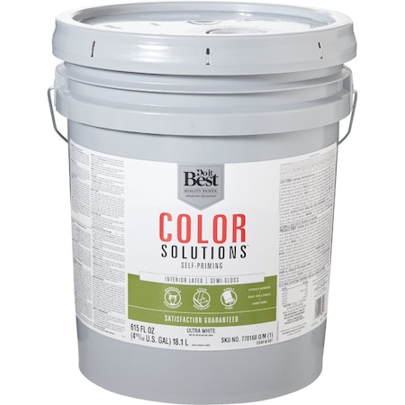 Do It Best Color Solutions Latex Self-Priming Semi-Gloss Interior Wall Paint Ultra Wht 5 Gal. CS48W0801-20