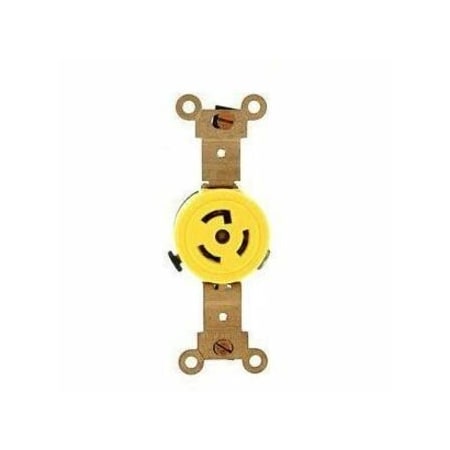 Leviton Locking Receptacle, L7-15R, 15 A, 277V AC, 2 Pole, Screw Terminals, Yellow 47CM-60