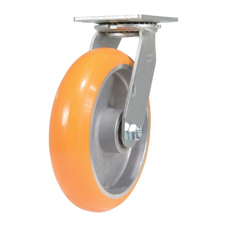 Vestil Polyurethane Swivel Caster 8 In. Diameter x 2 In. Width 1250 Lb. Capacity Butterscotch/Silver CST-F34-8X2SI-S