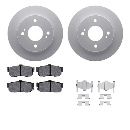 Dynamic Friction Co DFC GEOSPEC Coated Rotors with 5000 Brake Pads - Ceramic and Hardware 4512-67082