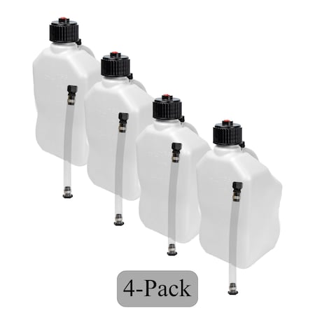 Bushman U-Jug Multi-Purpose 5.5 Gallon Utility Storage Jug - White - 4 Pack UJUG-WHT-4PK