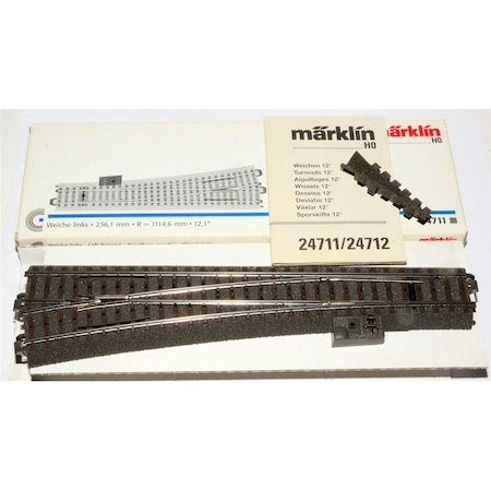 Marklin C Track Left Wide Turnout - 9.31 in. MRK24711