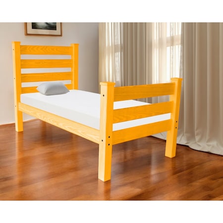 Homeroots Orange Solid Wood Full Bed Frame 546955