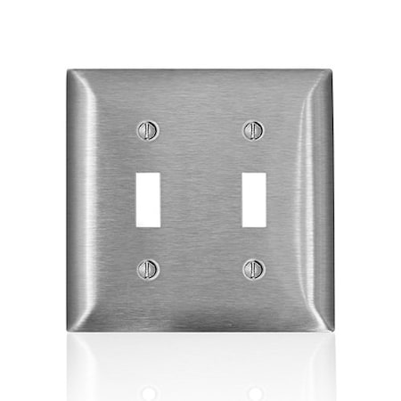 Leviton Wall Plate, Toggle, Stainless Steel SS2-40
