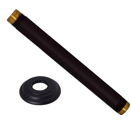 Westbrass 1/2" IPS x 8" Ceiling Mounted Shower Arm W/ Flange in Matte Black D3608A-62