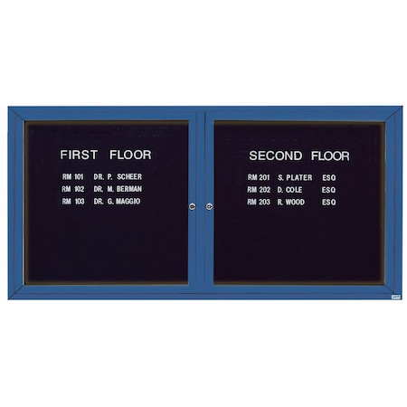 Aarco Illuminated Outdoor Enclosed Directory w/ Al Frame, Powder Coated Blue, 36''Hx72''W OADC3672IB