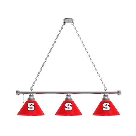 Holland Bar Stool Co North Carolina State 3 Shade Billiard Light, Chrome Fixture BL3CHNCarSt