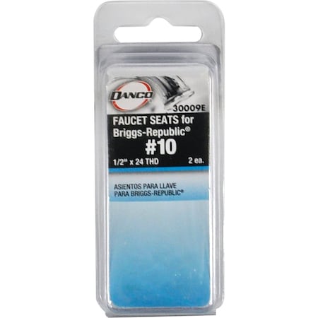 Danco No, 10 Briggs-Republic 1/2'' x 24 Thread Size Bibb Seat, 2PK 9D0030009E