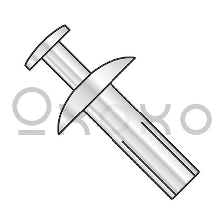 Oxoxo 3/16X13/32 Tamper Proof Brazier Head Aluminum Rivet, 1000PK 332417