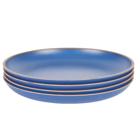 Gibson Home Rockabye 4 Piece 10.7 Inch Melamine Dinner Plate Set In Blue 136600.04