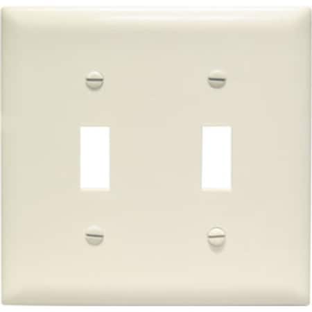 Legrand TradeMaster TP Wallplate, 4.69 in L, 4-3/4 in W, 2 -Gang, Plastic, Light Almond TP2LACC30
