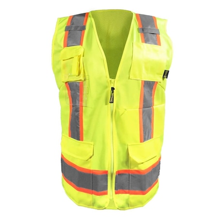 Occunomix Safety Vest, Yellow, 2, Polyester LUX-RYSMW-YS