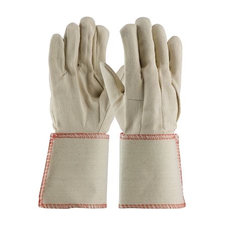 Pip Premium Grade Cotton Canvas Single Palm Glove, Plasticized Gauntlet Cuff, 12PK 90-910GA
