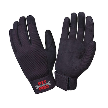 Pit Pro Gloves, Black, Synthetic, PK12 77875